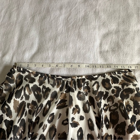 Talbots Womens Leopard Animal Print Chiffon Midi Skirt Sz 12 Career Corpcore - Picture 7 of 10
